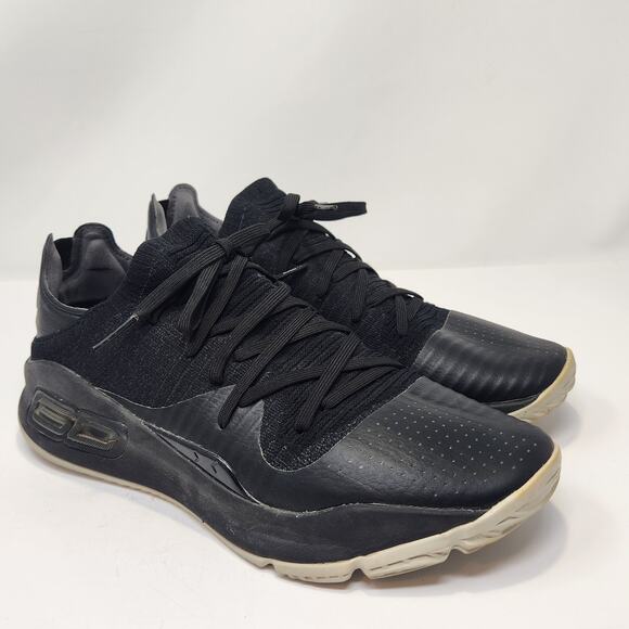 Under Amour Curry 4 Low Black Basketball Shoes Men Size 9.5 Athletic Sneakers - Picture 1 of 9